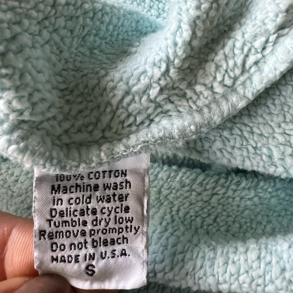 Set Active Oversized Heavyweight Hoodie Sweatshirt Light Turquoise Size Small - Picture 9 of 9